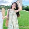 Summer French Retro Neck Sling Skirt Ink Style New Vacation Seaside Photo Dress Super Fairy Beach Dress