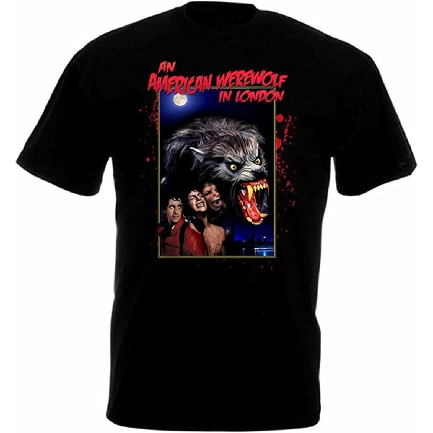 an American Werewolf in London Movie Poster Black Mens T-Shirt Graphic Unisex Tee S