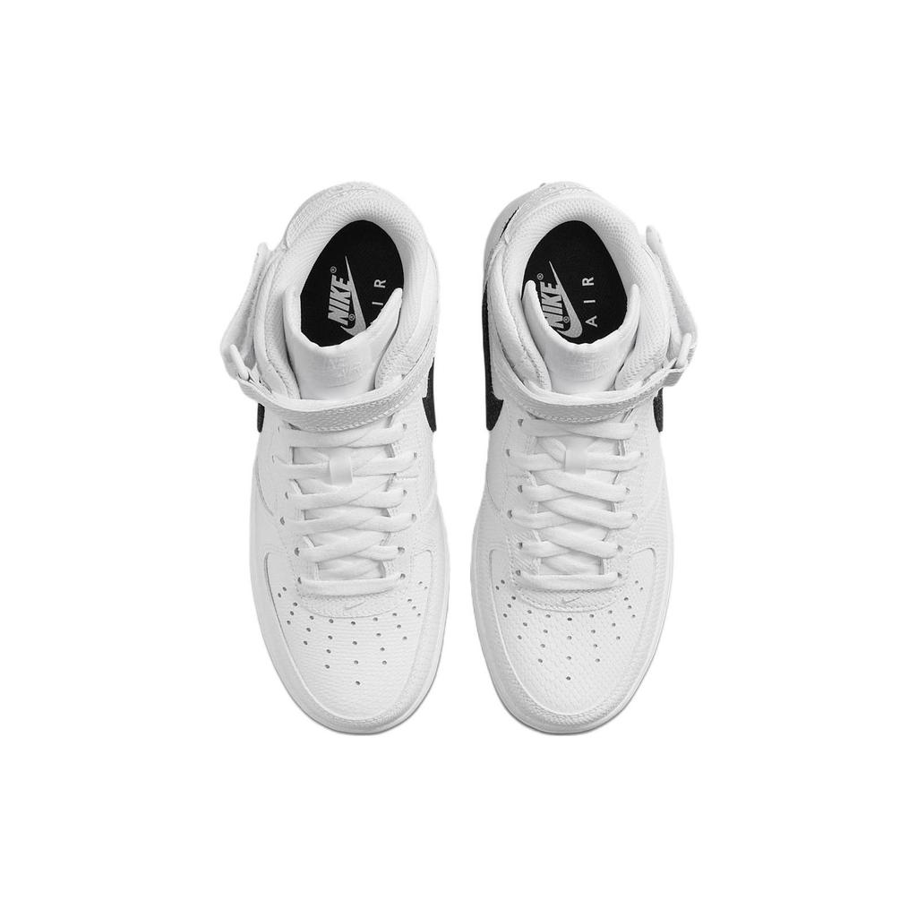 Nike Air Force 1 07 Mid White Snakeskin Women Sneakers Black DZ5211-100
