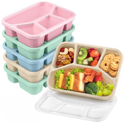 Bento Lunch Box 4 Compartment Meal Prep Containers Lunch Box for Kids Durable BPA Free Reusable Food Storage Containers Schools