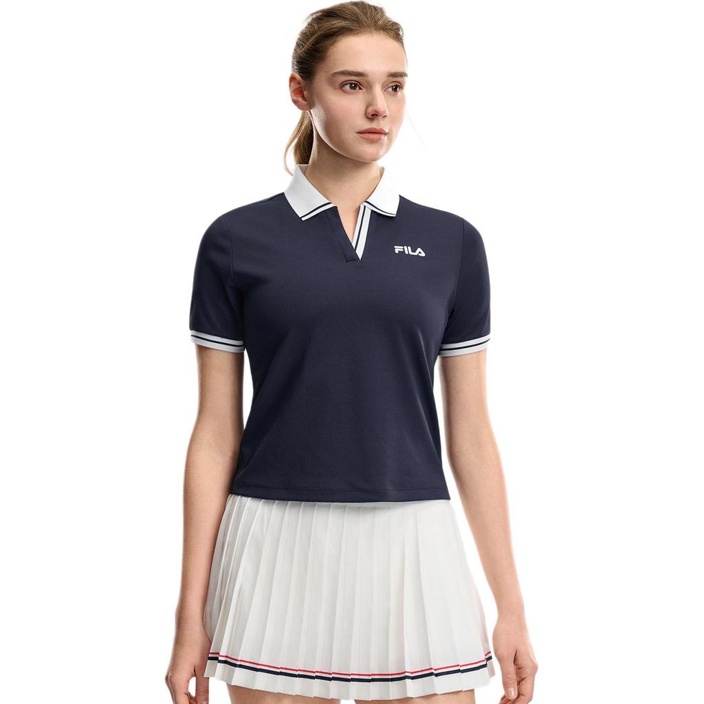 FILA Tennis Knitted Quick-Dry Short Sleeve Polo Shirt Women tops A51W623101F-NV