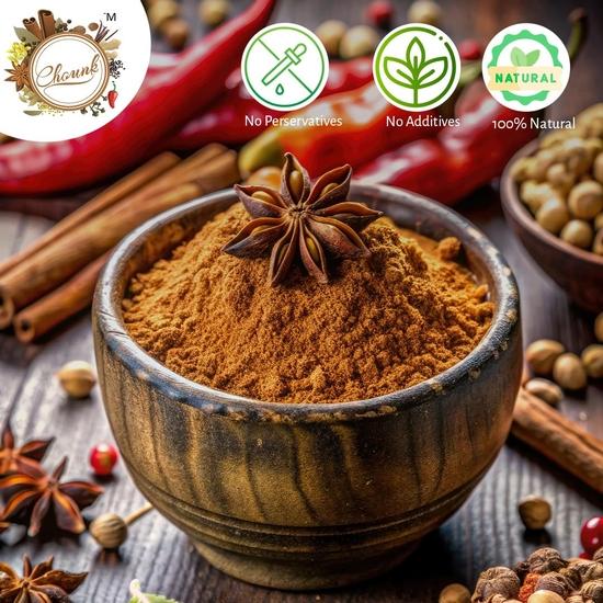 Chounk Royal Garam Masala | Reines aromatisches Khada Garam Masala ohne Farbstoffe | Ohne Koriander & ohne Fenchel | Bio-Garam-Masala-Pulver 1 kg