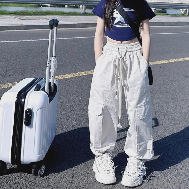 2023 Girls' Casual Street Dance Overalls: Versatile Loose Wide-Leg Summer Pants with a Tight Waist.