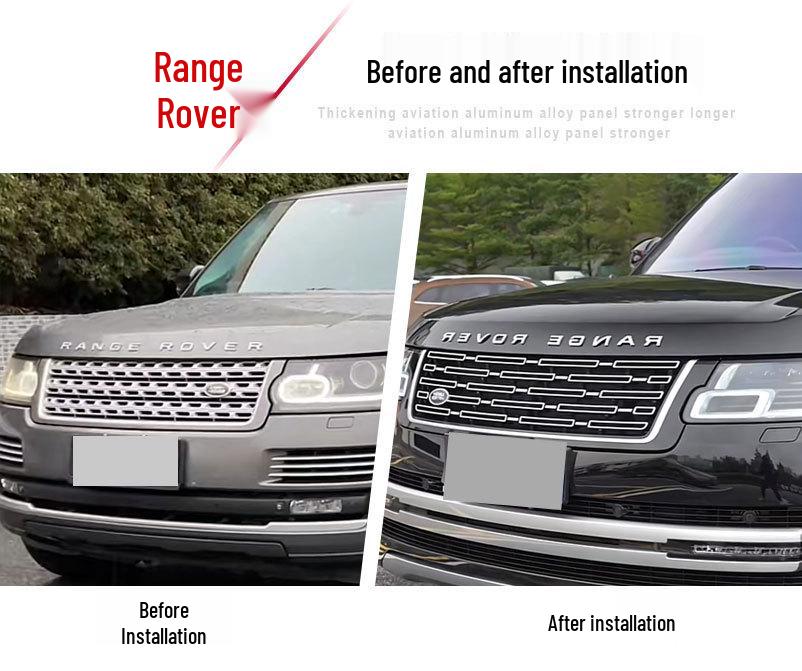 2023 Range Rover Executive Black & Silver Shark Gill Front Grille Vent Mesh Upgrade