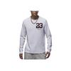 Sportovní Dri-FIT Pohodlné Písmenkový a Číselný Potisk Rychleschnoucí Tričko s Dlouhým Rukávem Pánské Topy Bílé FZ1982-100