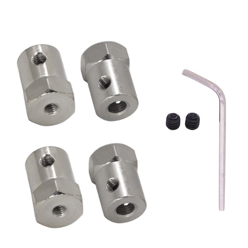 2pcs Hex Coupler Plating Rigid Tire Connector 2/3/3.17/4/5/6/7/8mm Hexagonal Shaft Coupling Motor Transmission Connector