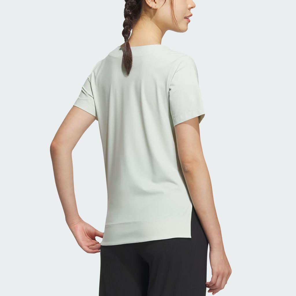 Adidas W Ct Tee Ss Logo Round Neck Short Sleeve T-Shirt Women Tops Linen-Green IT4354