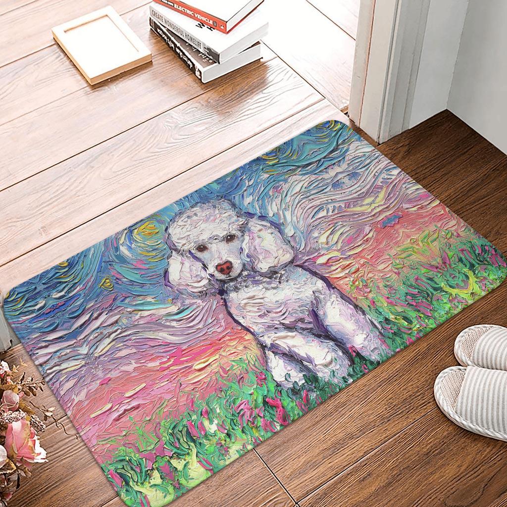 Retro Starry Night German Shorthair Pointer Doormat Anti-Slip Kitchen Bathroom Mat Garden Garage Door Floor Entrance Carpet Rug