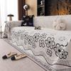 Non-Slip Fit Soft Chenille Striola Couch Cover Cushion Protector Universal Flowers Fleece Full Coverage Sofa Throw Cover