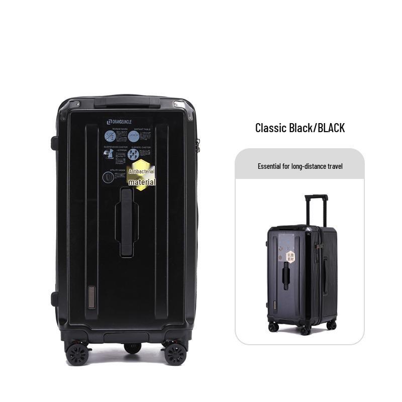 32-Inch Large Capacity Durable Leather Trolley Case with Combination Lock for Men & Women