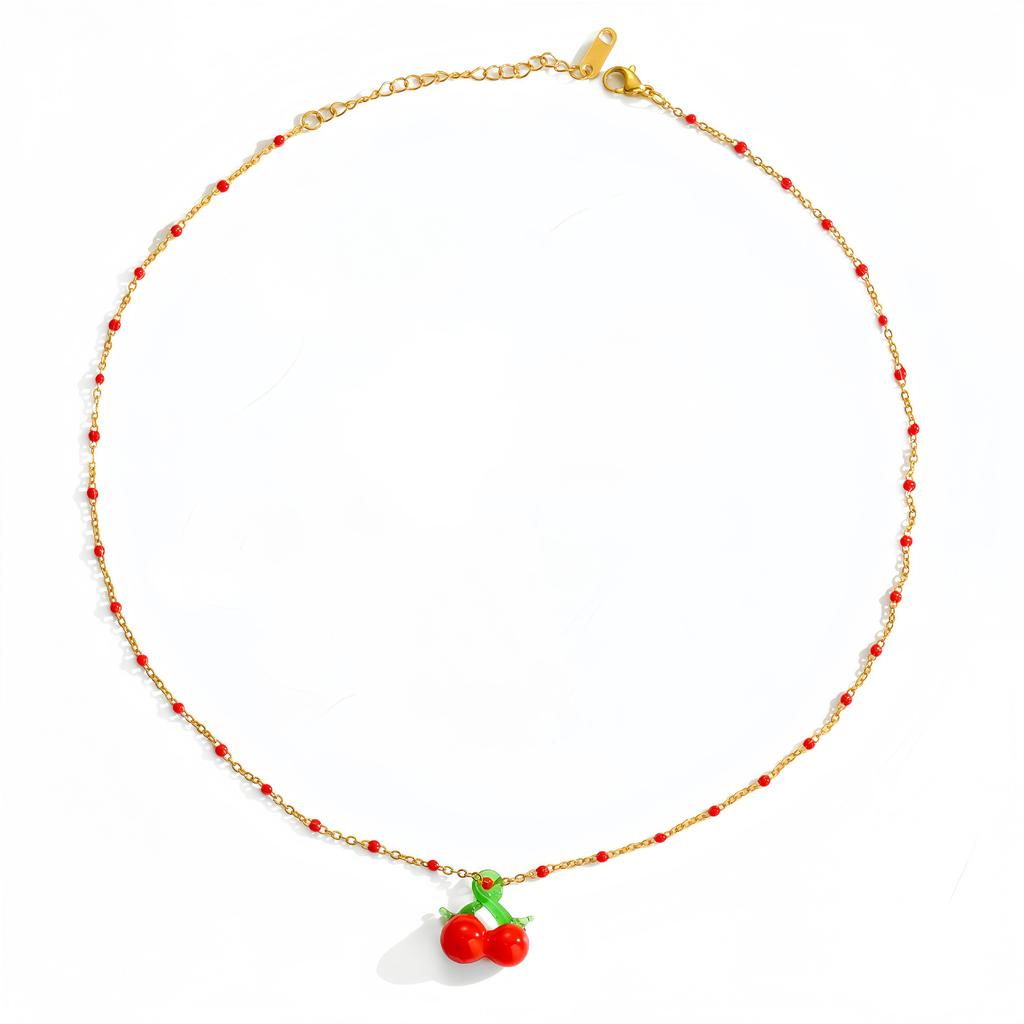 Color Dopamine Fruit Series Pendant Necklace Summer Niche Simple Versatile Do Not Fade