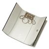 on Key Case Genuine Leather 4 Rows 513621 Aqua Leather Cowhide Clear Black [Lanvin Bleu] Men's [01]