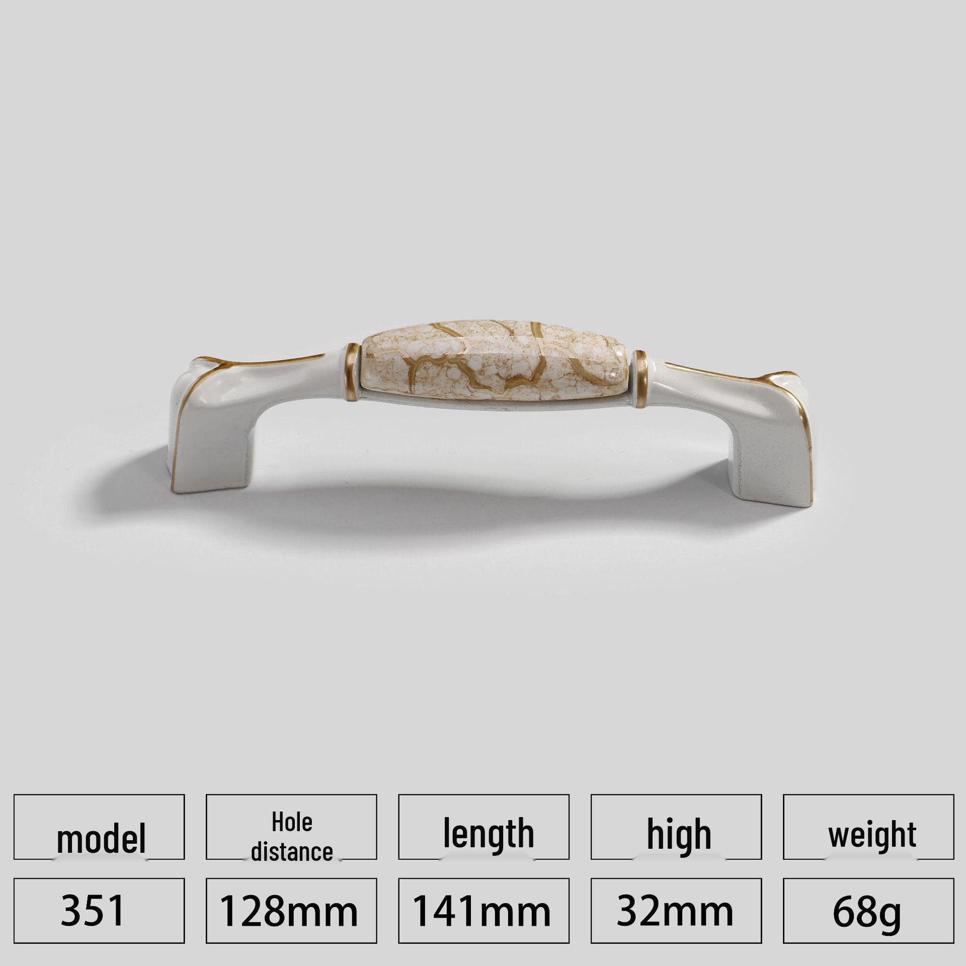 

Керамічна ручка для шафи в європейському стилі, чорно-біла, з квіткою сливи