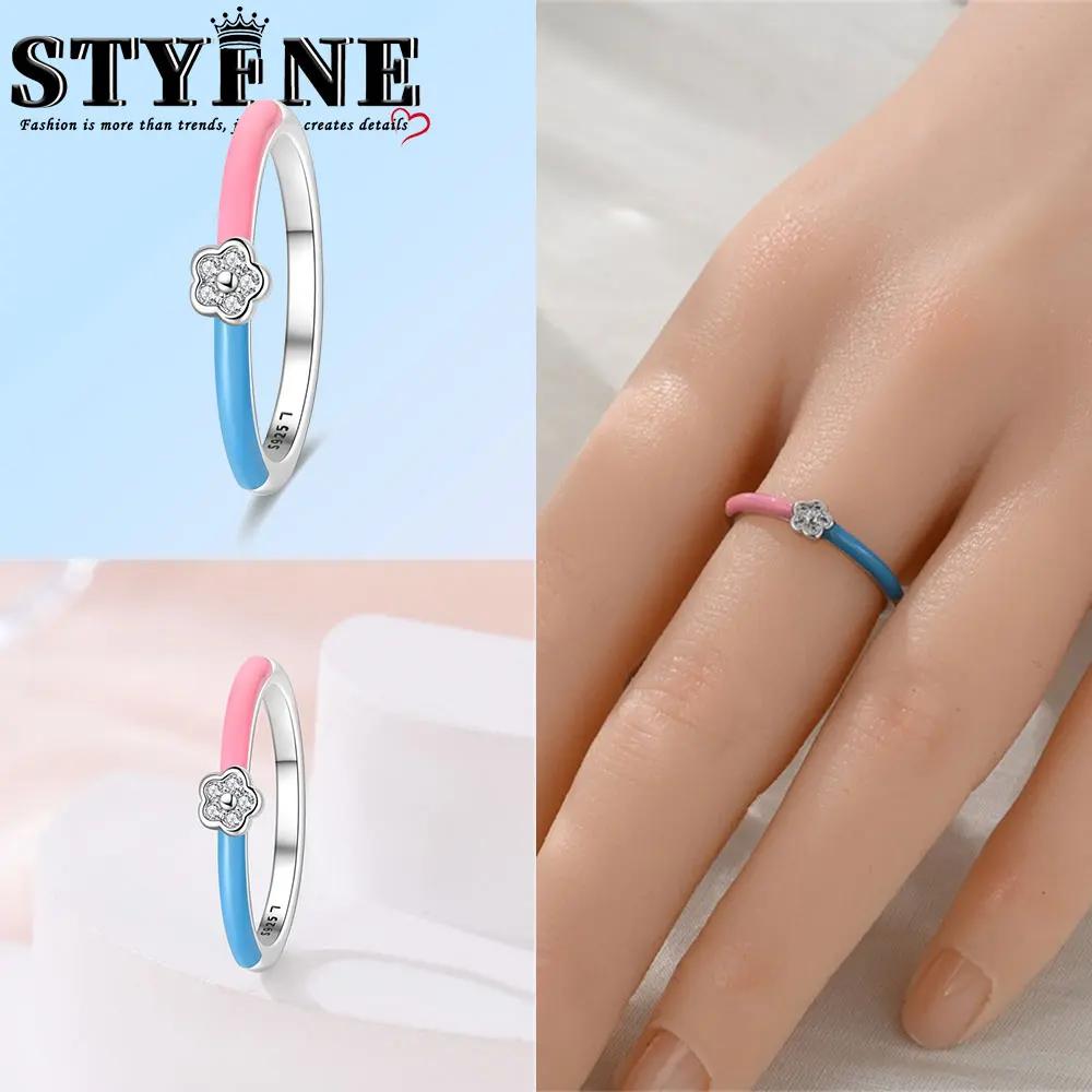 

Copper Metal Pink Interwoven Green Colorful Flower Drop Oil Zircon 6-9 Size Engagement Rings Designed For Women High Quality Fine Jewelry Perfect Gift 9