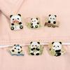 Kawaii Panda Baby Enamel Pin Cute Panda Eat Bamboo Playing Read Book Cartoon Animal Brooches Lapel Badge Funny Jewelry Gifts