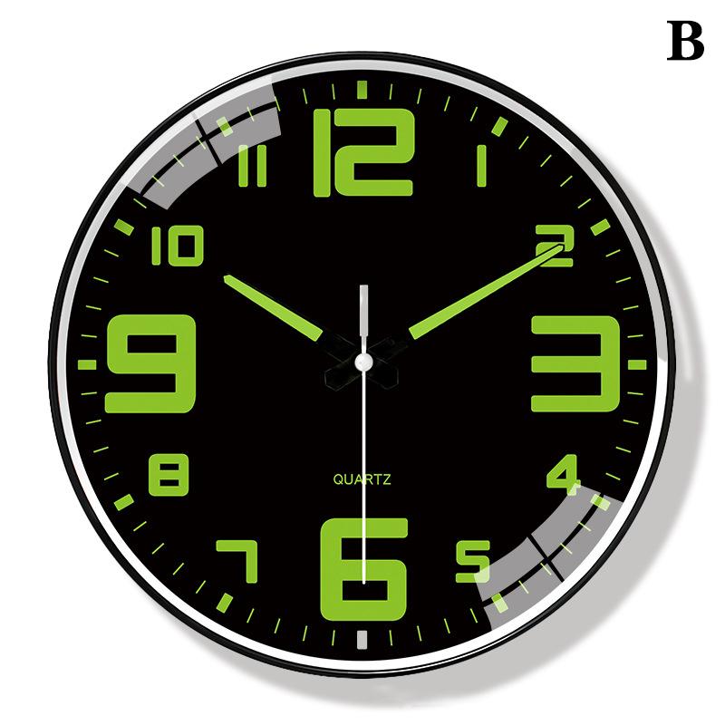

1 Pcs Luminous Wall Clock Light In Dark Night Digital Quartz Movement Bedrooms Living Room Study Loudspeaker Mute Clock For Home B чорний