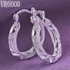 925 Sterling Silver Vintage Hollow Flower Earrings Wedding Charm Jewelry