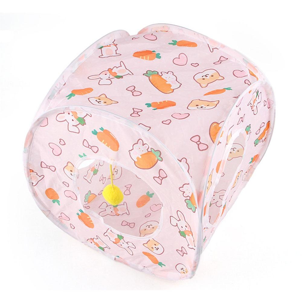 Foldable Cat Play Tunnel Printed Cat Channel Universal Cat Tent Nest  Small Pet