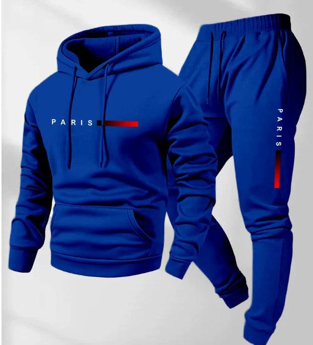 New Men's Pullover Hooded Sweater Printed Logo Letter Loose Sweater Jacket Long Sleeve Trousers Cover