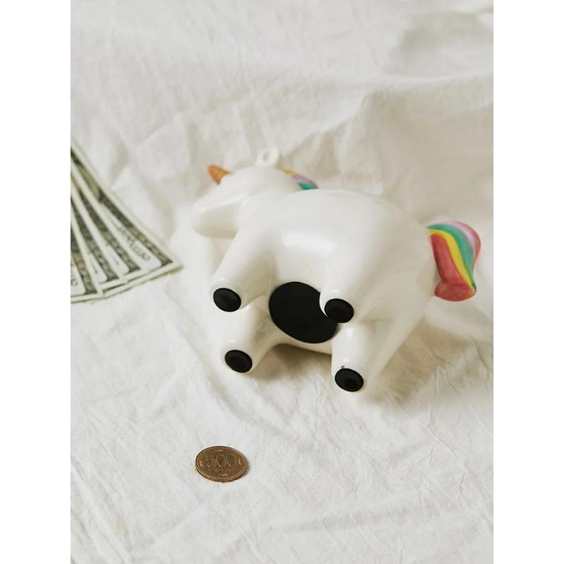 Ins Populární Nordic Desktop Organizer Kreslené zvířátko Jednorožec Kasička na mince Držák na mince Roztomilé keramické prasátko pro děti