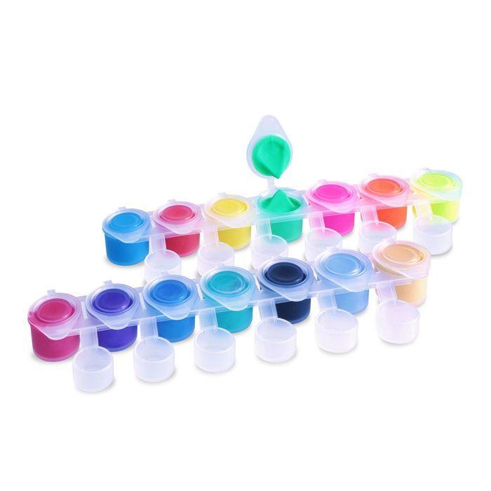 14 pots de peinture acrylique fluo et métalique 4,5 ml