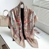 Printed square scarf new retro dual-purpose oversized scarf sunscreen Xinjiang travel versatile headscarf shawl