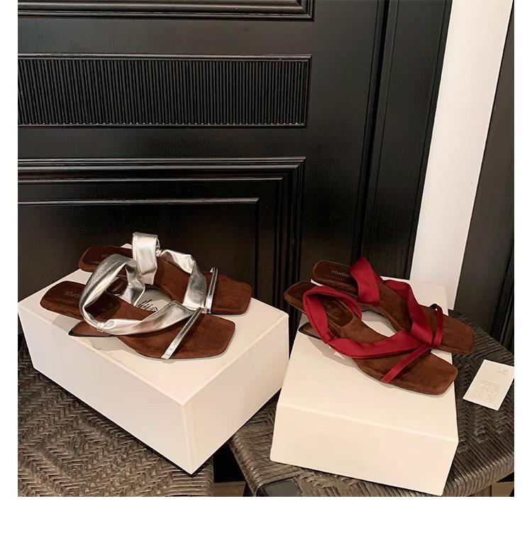 Sandály na klínku Grape Mom Style 5,5 cm s hranatou špičkou peep toe a jedním páskem pro ženy