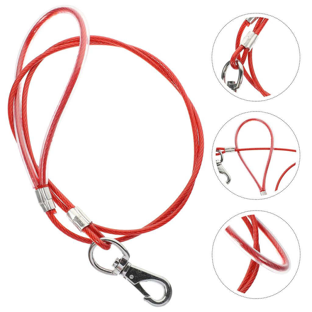 Chew Proof Dog Leash Metal Steel Wire Wear-Resistant Puppy Traction Rope Lightweight Durable Pet Chain for Safety and