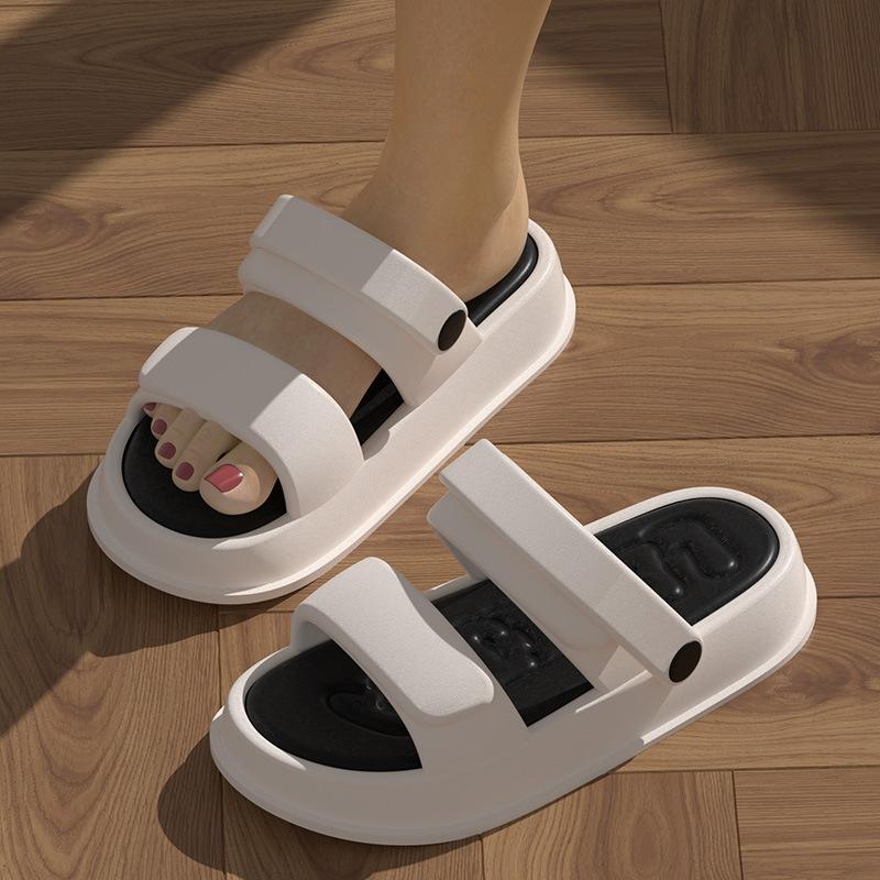 Модная обувь женская 2024 тренд модные летние шлепанцы толстая подошва EVA тапочки — фото 3