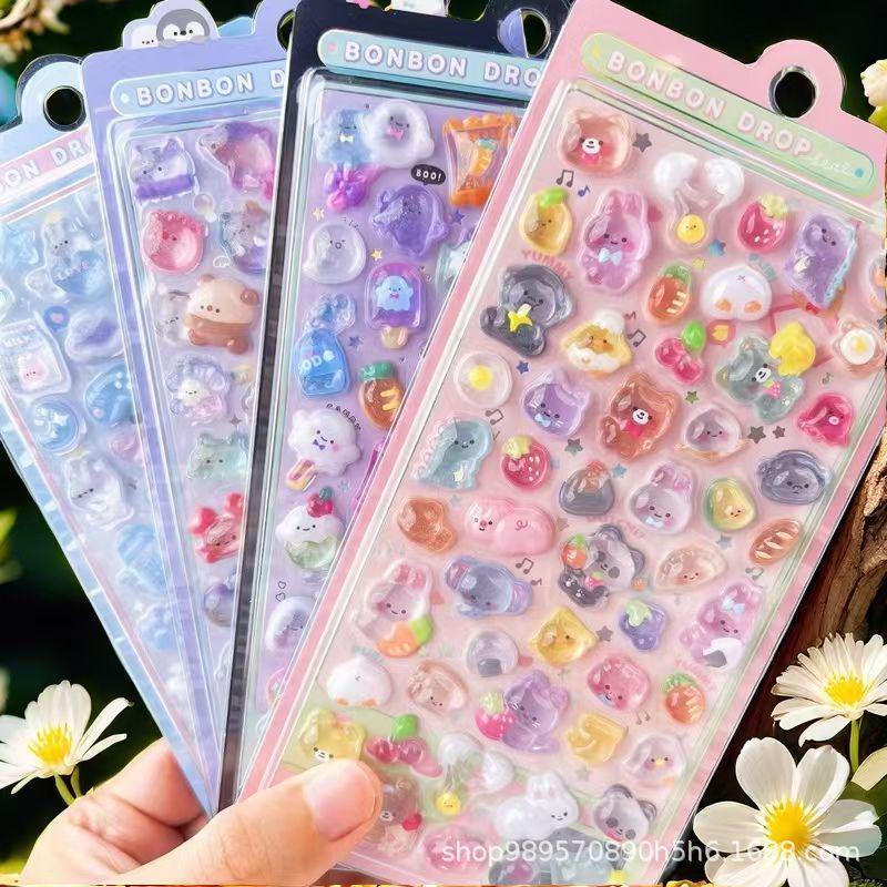 

Japanese 3D Embossed Fun Stickers: Waterproof Diamond Designs for Children s Clothing, Journals, Phones, and Reward Boards. 10.5*21.5