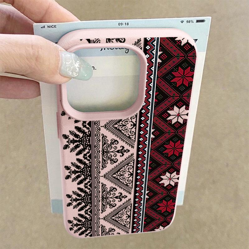 Vintage Totem Pattern TPU Phone Case For iPhone 17 16e 16 15 Pro Max 14 13 12 Pro Max 11 Air Soft Leather Texture Silicone Cover
