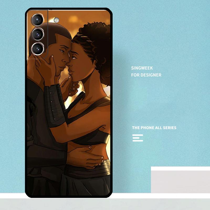 

Afro Black Couple Kiss Case For Samsung Galaxy S25 Ultra S20 S21 S22 S23 S24 Ultra S9 S10 Plus S25 FE Phone Cover Galaxy S25