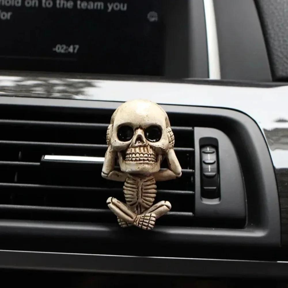Car Air Outlet Aroma Car Perfume Tablet Car Decoration Halloween Car Decoration Skull Aromatherapy Clip