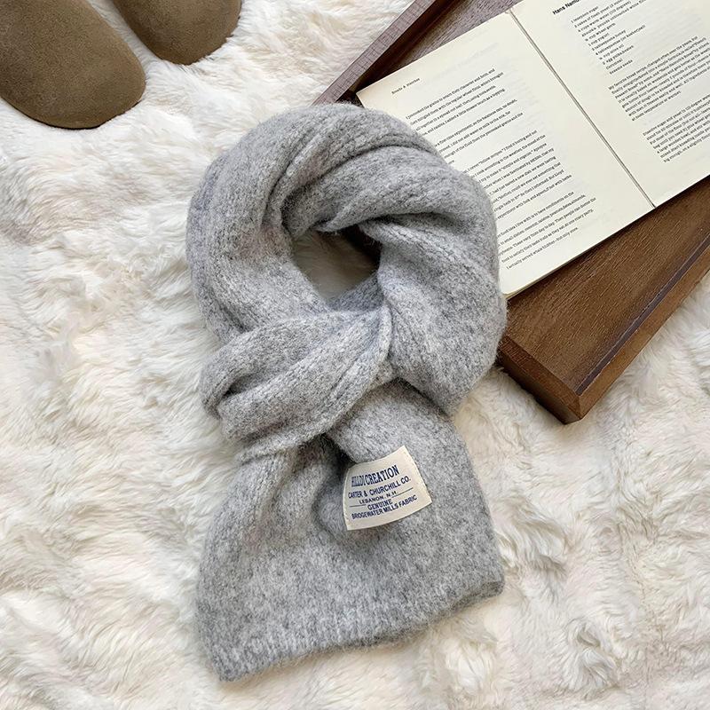 

Scarf women s winter high-end sense versatile solid color warm knitted scarf shawl scarf