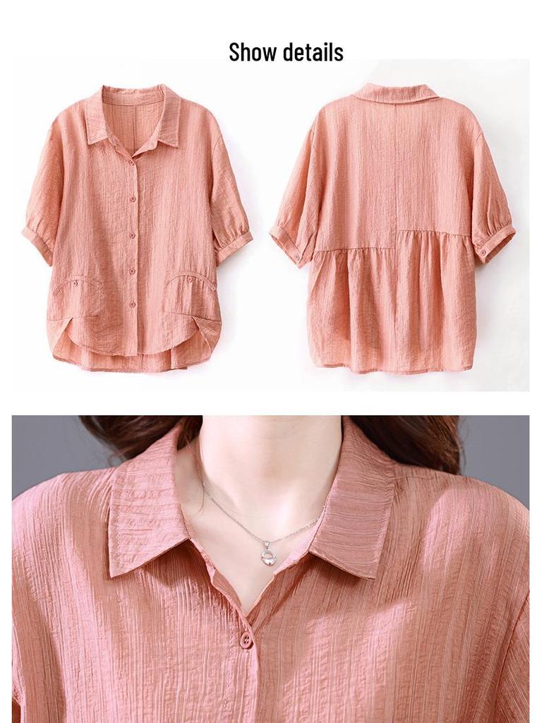 Stilvolles Tencel Damen Sommer Kurzarmhemd 2025 - Junglich, Locker, Lässiges Oberteil