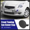 Black Front Right Bumper Tow Hook Towing Eye Cover Cap Replacement 52127-52909 for Toyota Yaris 2006-2008 Durable Material