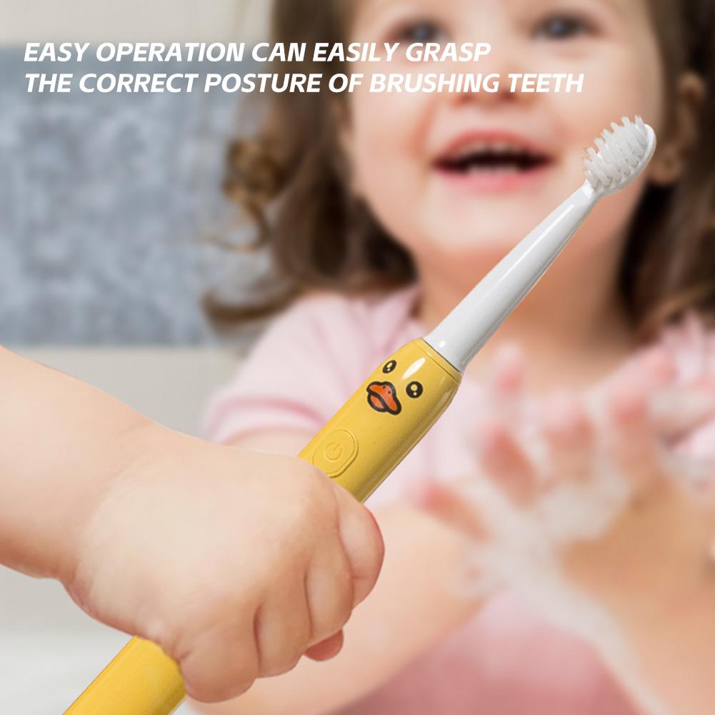 Brosse à dents électrique sonique intelligente pour enfants avec minuteur Motifs d'animaux de dessin animé Étanche pour enfants de 3 à 12 ans Santé bucco-dentaire Cadeau