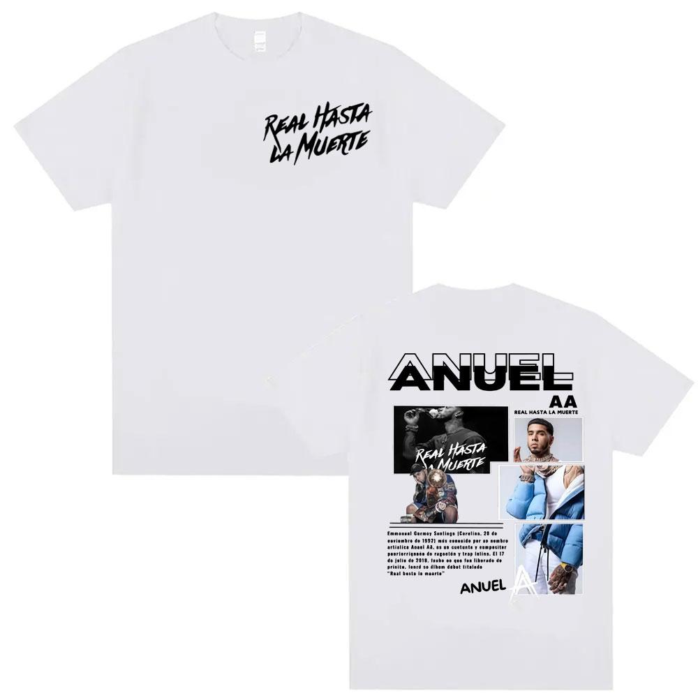Rapper Anuel AA Real Hasta La Muerte Tour T Shirt Men Women Fashion Hip Hop Pop Music Summer Shirts Casual Short Sleeve Tshirt
