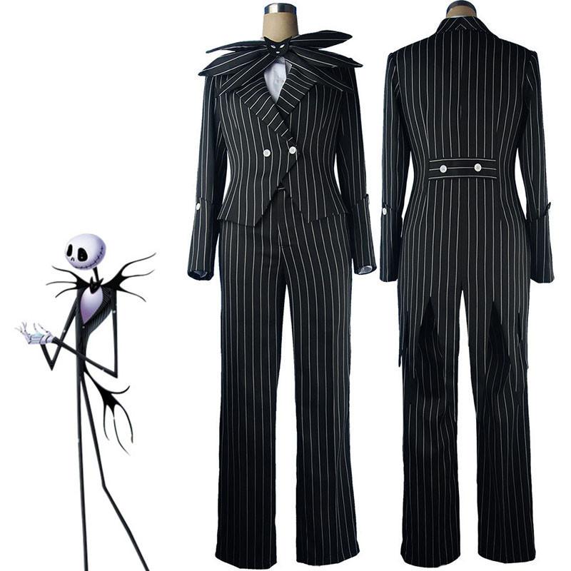 Before Nightmare The Christmas Jack Skellington Stripe Halloween Cosplay Kostüm