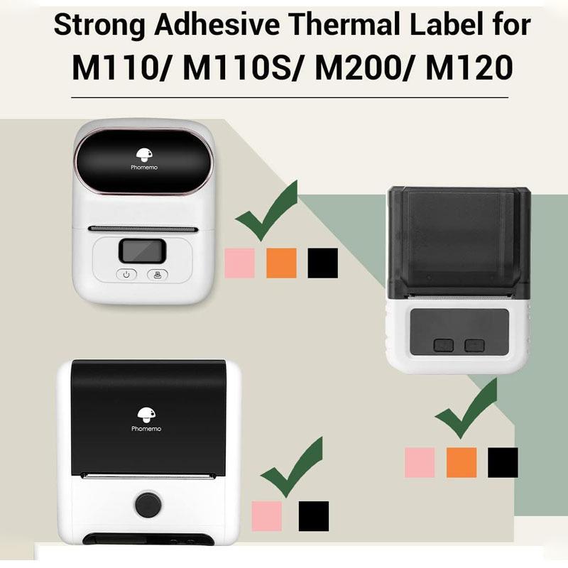 Yacole Tear-Resistant Thermal Barcode Label Paper for Phomemo M110/M220
