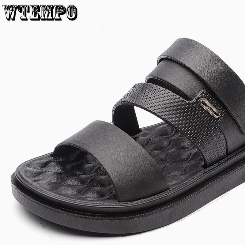 WTEMPO Sommer-Sandalen für Herren, lässig, dicker Boden, weicher Boden, rutschfest, für den Innenbereich, modische Wanderschuhe, Strandschuhe für den Strand im Freien