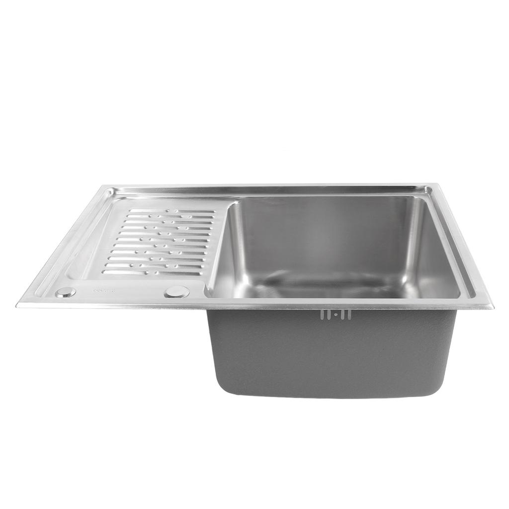 Top Mount Sink 304 Stainless Steel Drop In Sink Single Bowl Basin with Washboard Laundry Utility