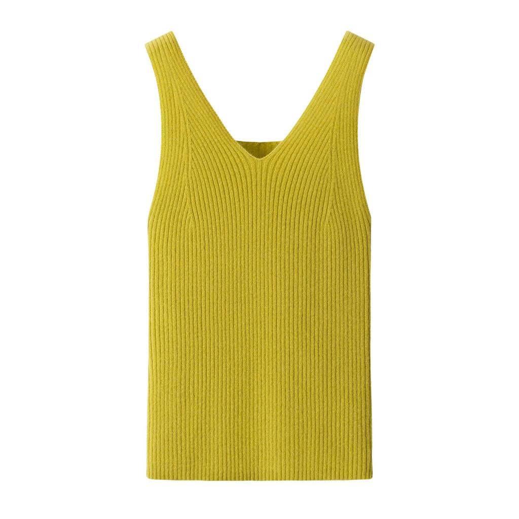 90g Pure Cashmere Reversible Women's Slim-fit V-neck Sleeveless Inner Vest