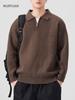 Mu Yuan Unisex American Cleanfit Polo Collar Sweater - Casual, Loose, Versatile Knitwear for Men