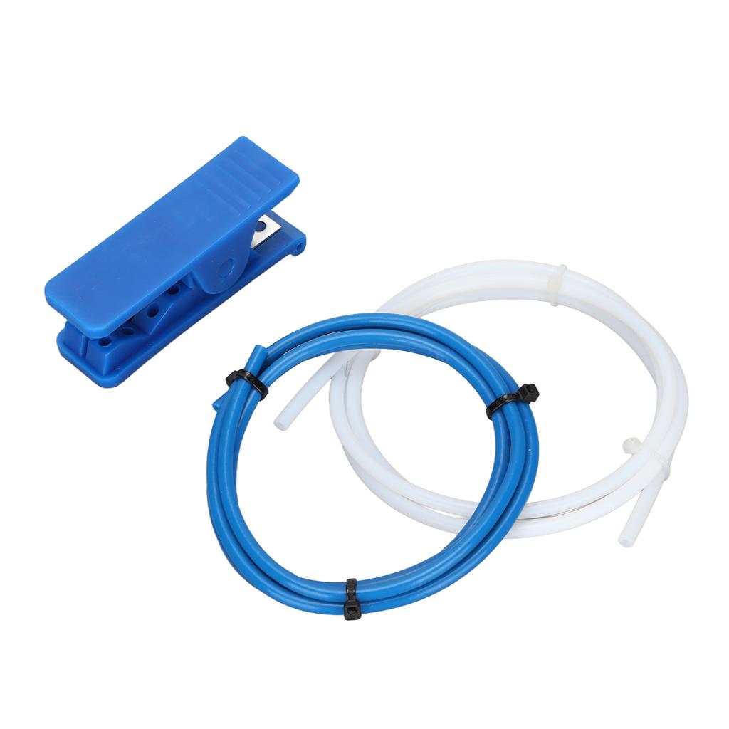 3D-Drucker Teile Kit 1 Meter Weiß Blau PTFE Schläuche mit Rohrschneider Pneumatikverbinder für 3D-Drucker Ersatzteil