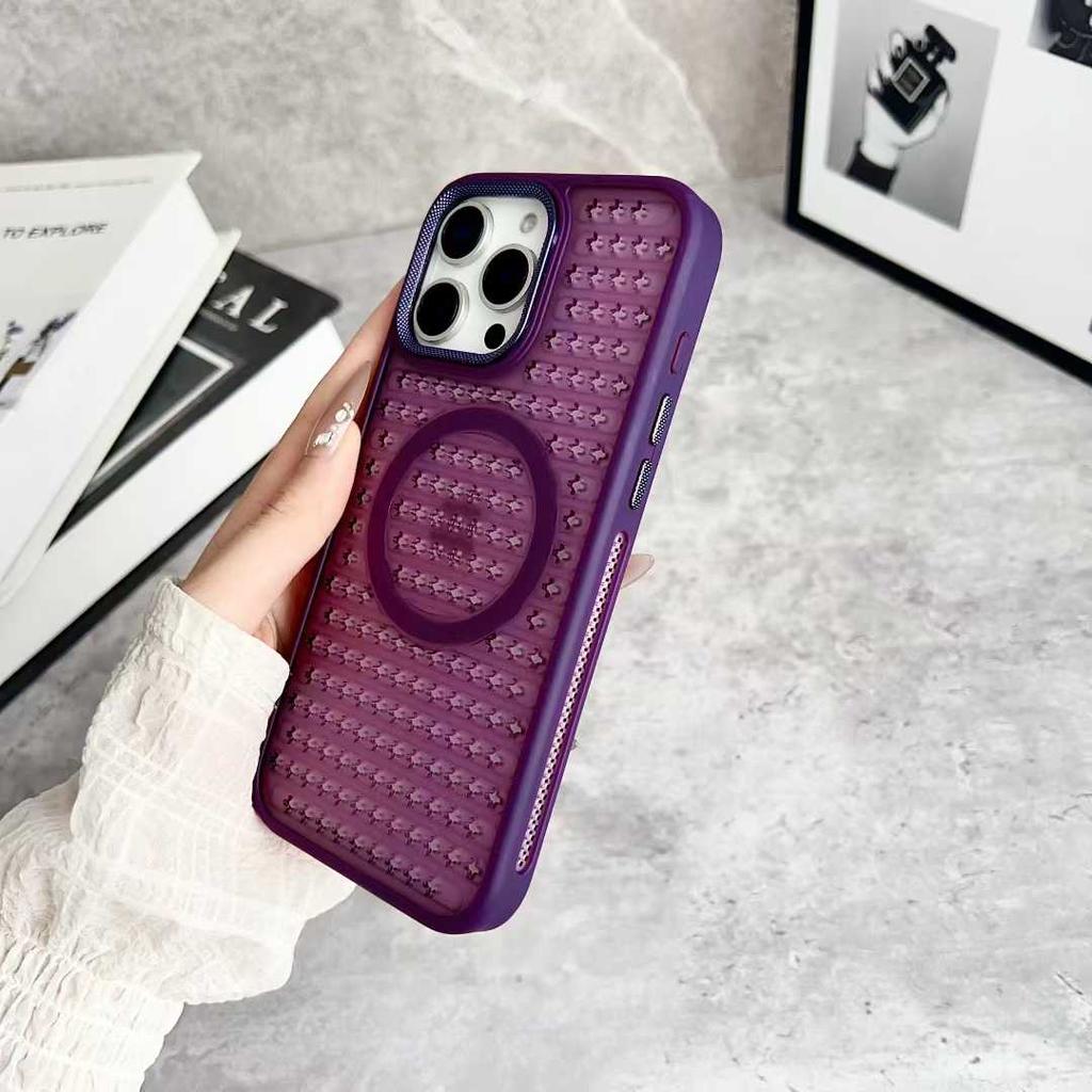 Magnetische Luxus-Eis-Haut Wärmeableitung Stoßfeste Hülle Für iPhone 17 16 15 14 13 12 Pro Max Für Magsafe Kabelloses Lade Cover