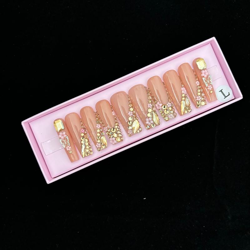 INS Hot Selling Accept Customization Duck Shape Artificial Fingernails Manicure False Nails with Glue Stickers Press on Nails