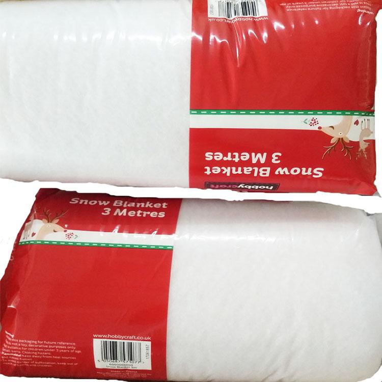 Artificial Snowflake Blanket - 90x240CM Cotton Snow Roll for Christmas Decor