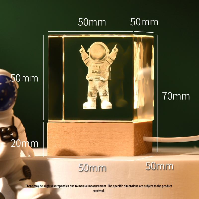Starry Sky Cube Crystal Night Light: Creative Bedside Atmosphere Lamp