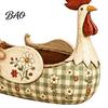 Floral Pattern Kitchen Organizer Vintage Farmhouse Rooster Utensil Holder, Resin Chicken Counter Organizer, Rustic Country Container Cooking